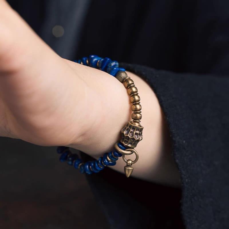Unisex Lazurite Positive Spiritual Bracelet Vintage Design