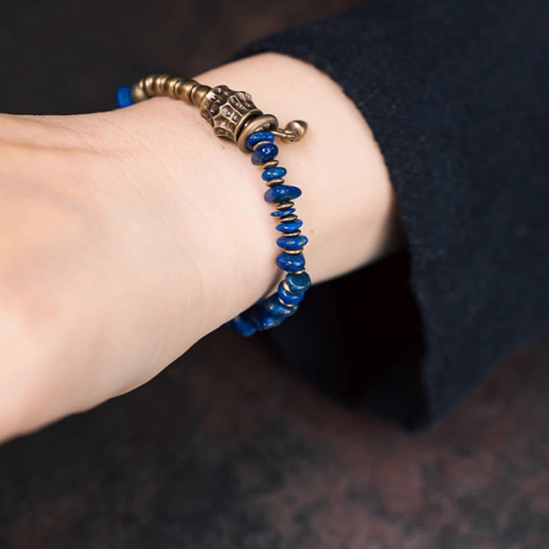 Unisex Lazurite Positive Spiritual Bracelet Vintage Design