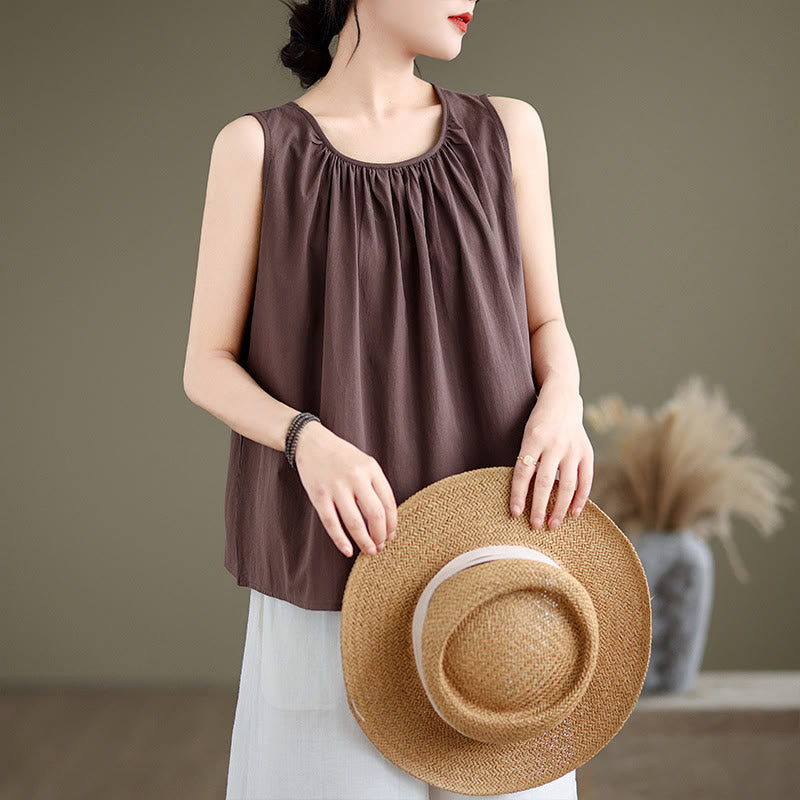 Women's Cotton Linen Vest | Spiritual Boho Meditation Top