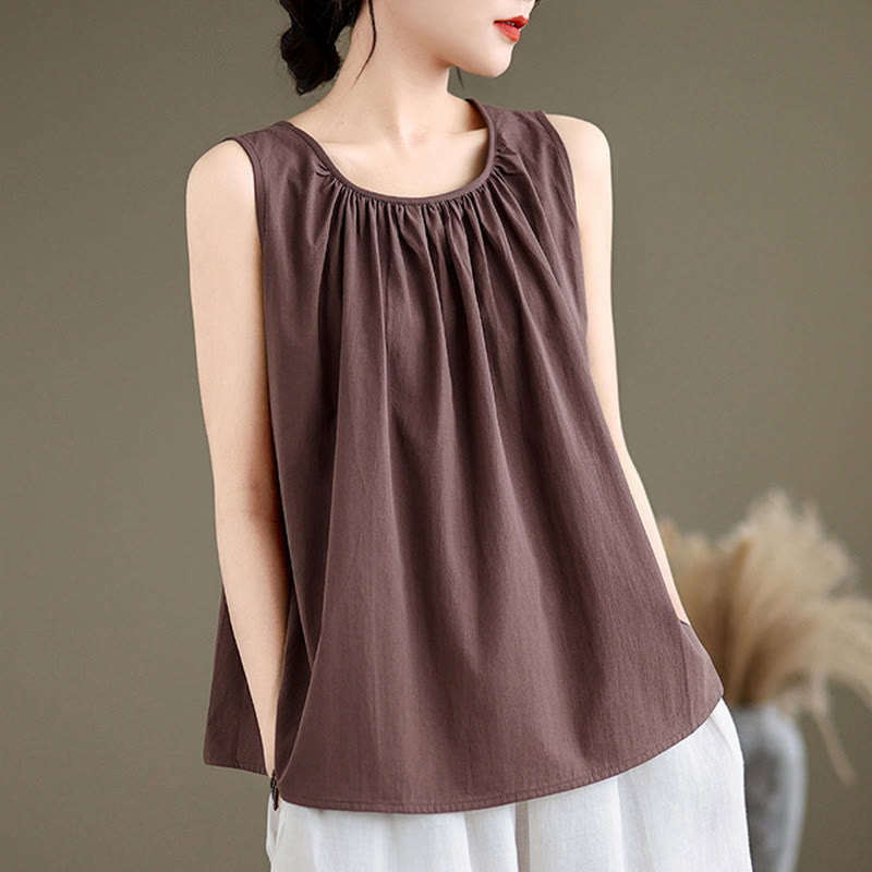 Women's Cotton Linen Vest | Spiritual Boho Meditation Top