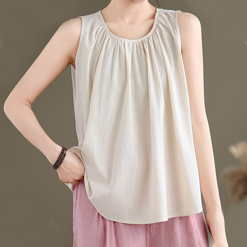 Women's Cotton Linen Vest | Spiritual Boho Meditation Top