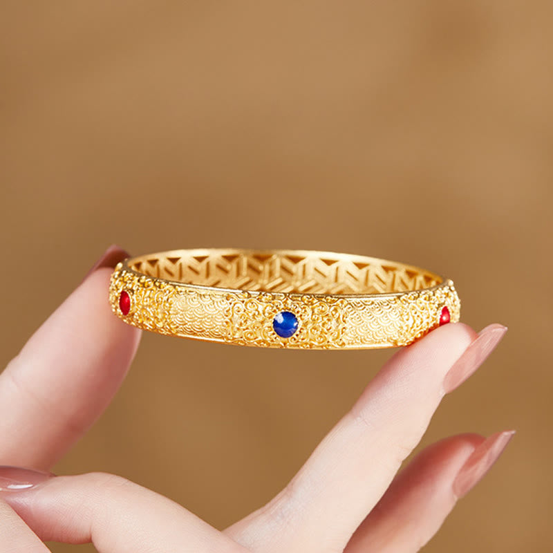 56mm Sterling Silver Auspicious Clouds Protection Bracelet