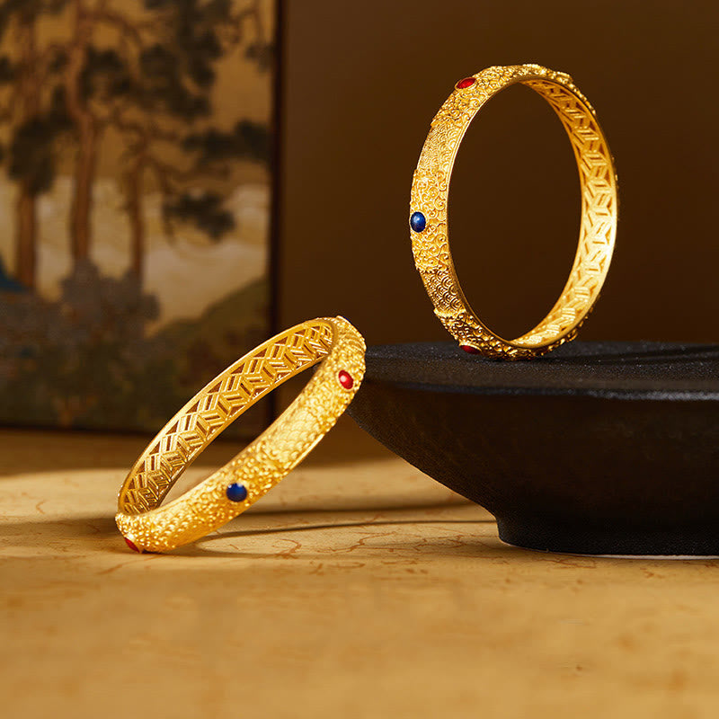 56mm Sterling Silver Auspicious Clouds Protection Bracelet