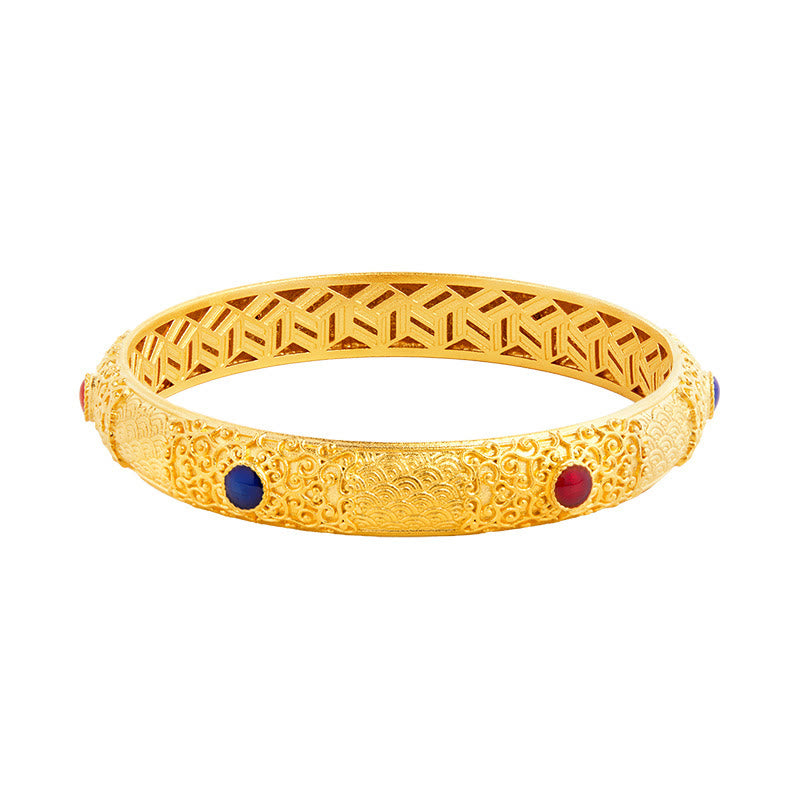 56mm Sterling Silver Auspicious Clouds Protection Bracelet