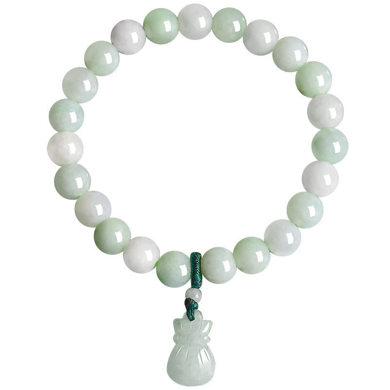 Jade Money Bag Charm Bracelet for Luck and Prosperity