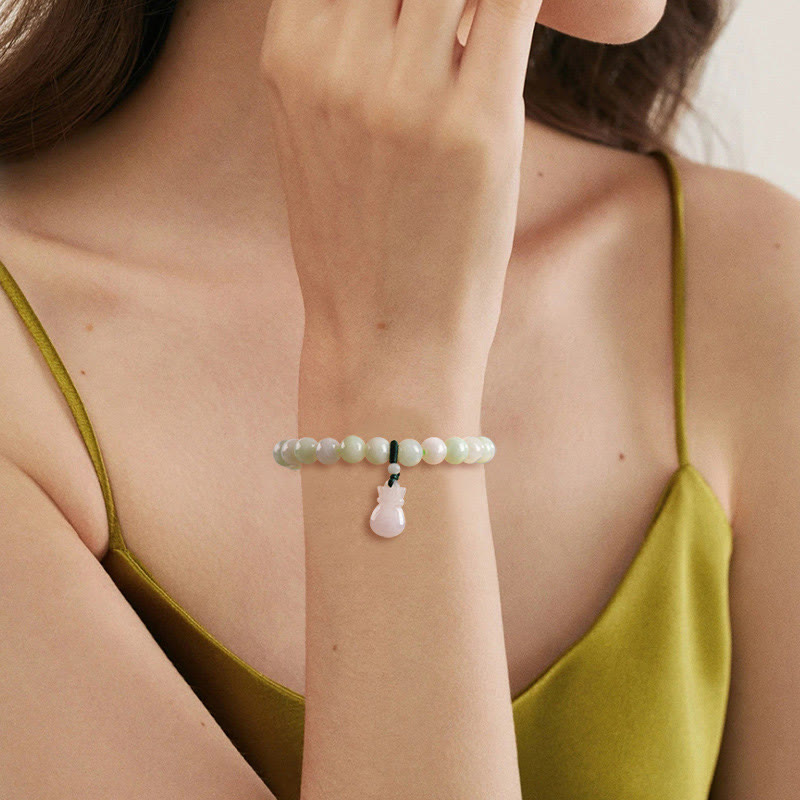 Jade Money Bag Charm Bracelet for Luck and Prosperity