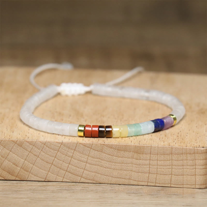 Bracelet en cristal blanc et onyx noir 17-25 cm