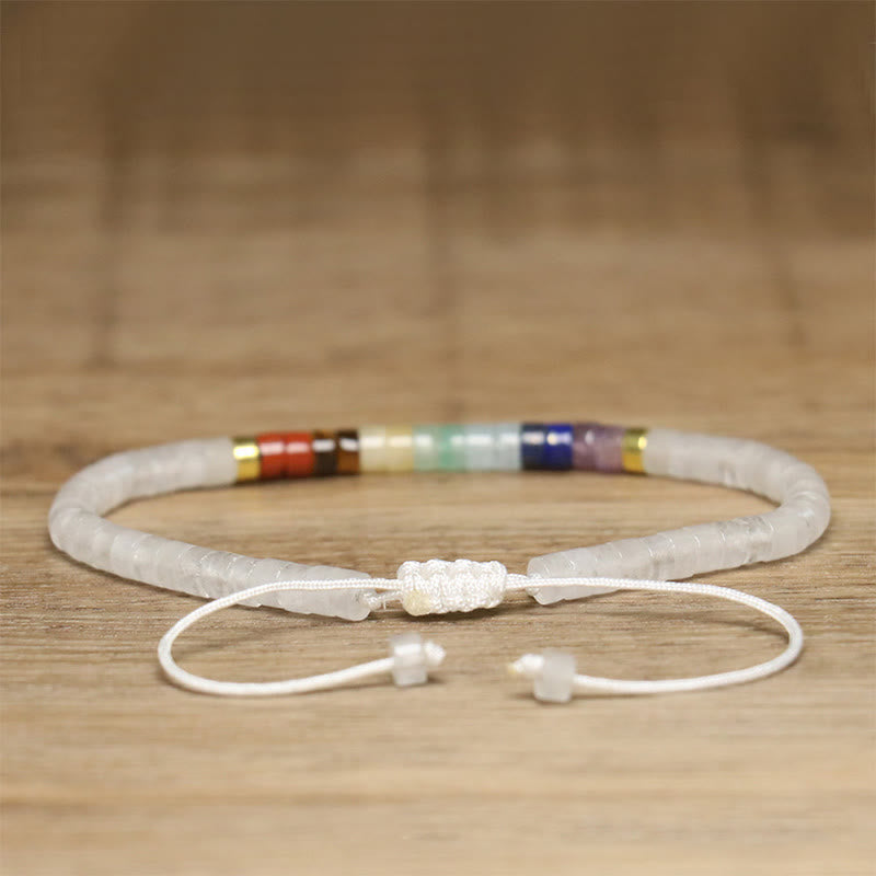 Bracelet en cristal blanc et onyx noir 17-25 cm