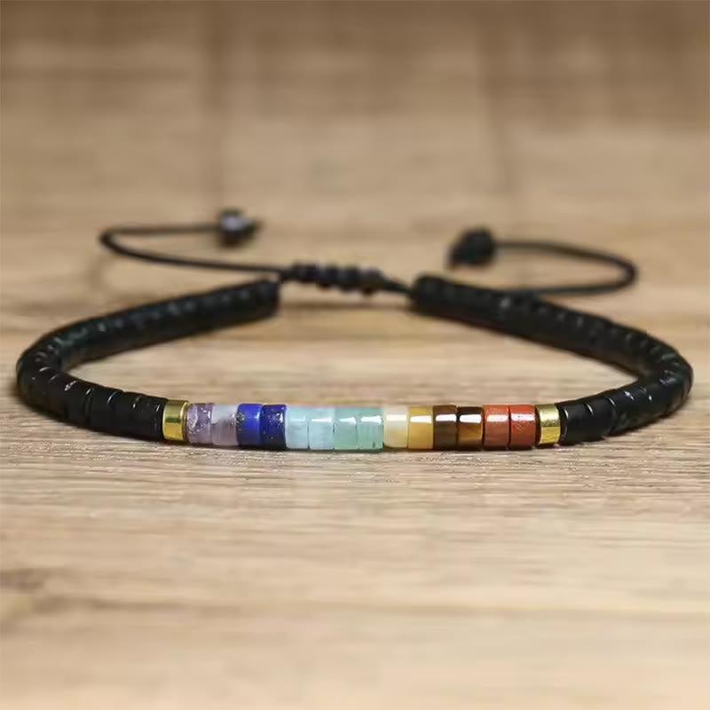 Bracelet en cristal blanc et onyx noir 17-25 cm