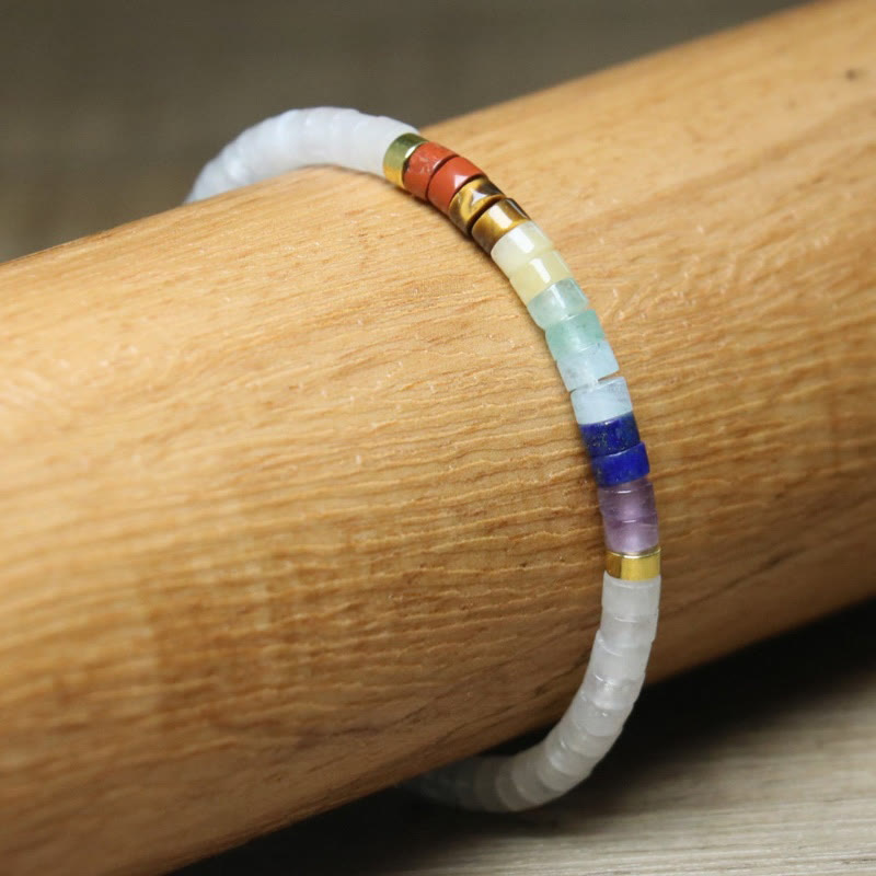 Bracelet en cristal blanc et onyx noir 17-25 cm