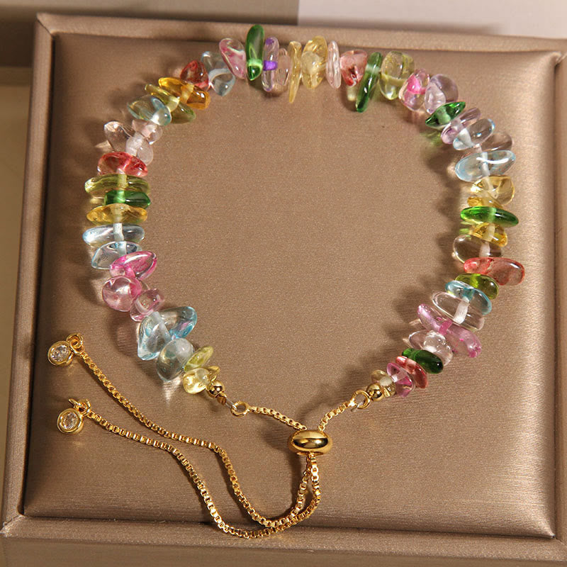 Bracelet de protection en cristal mixte avec quartz clair et cristaux bleus