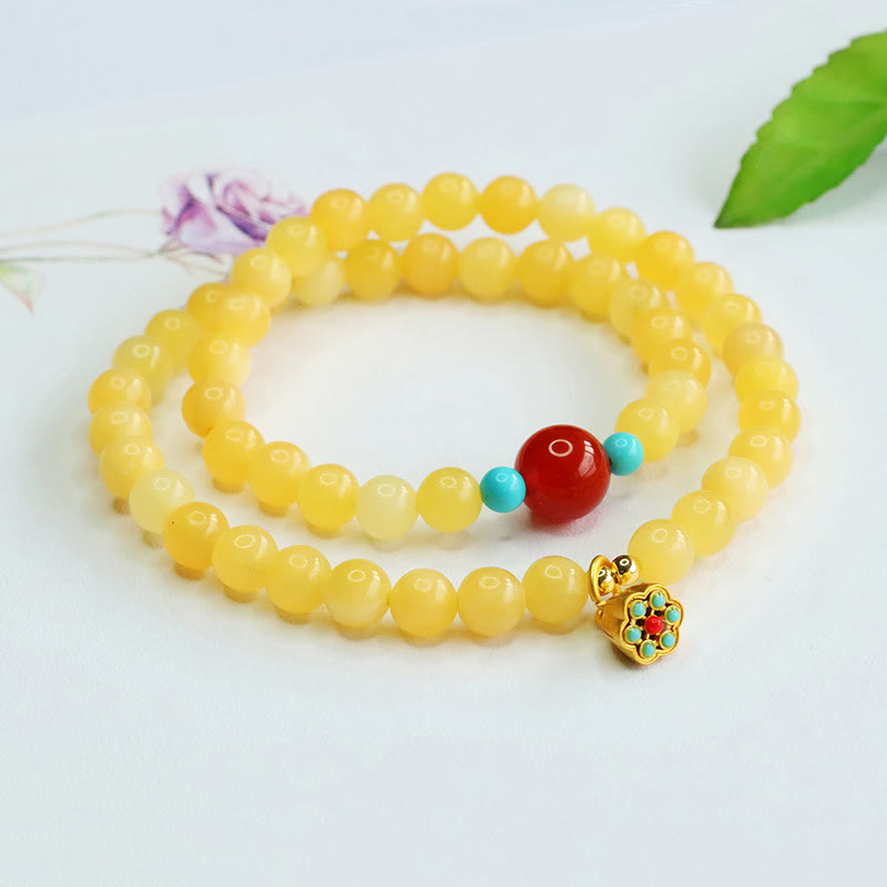 6mm Topaz Red Agate Spiritual Protection Bracelet