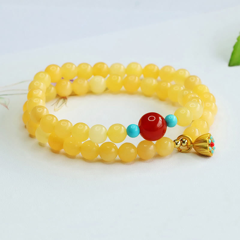 6mm Topaz Red Agate Spiritual Protection Bracelet