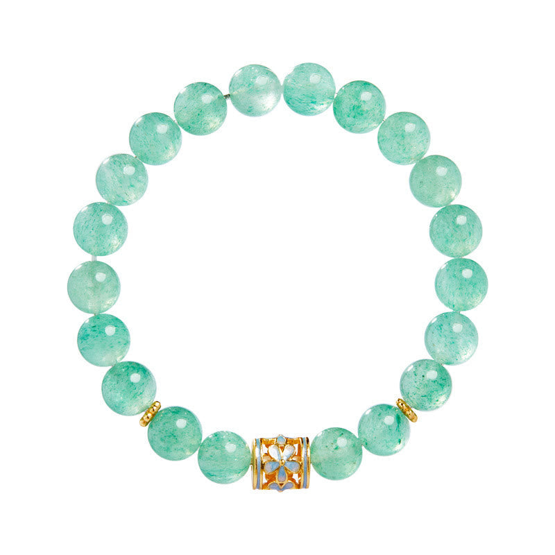 8mm Green Strawberry Quartz Calm & Protection Spiritual Bracelet