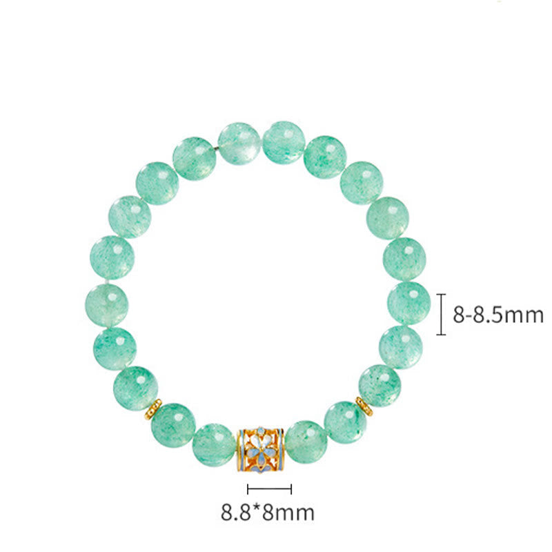8mm Green Strawberry Quartz Calm & Protection Spiritual Bracelet