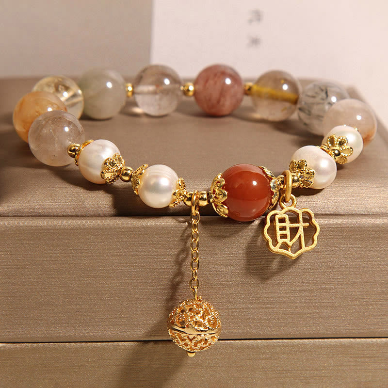 8mm Rutilated Quartz Fortune Spiritual Bracelet