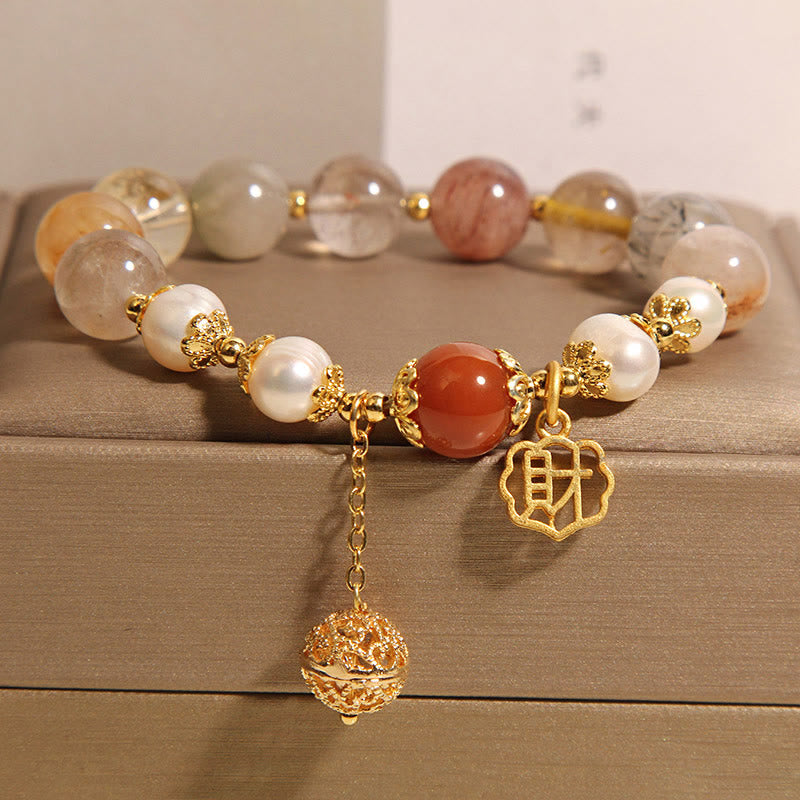 8mm Rutilated Quartz Fortune Spiritual Bracelet