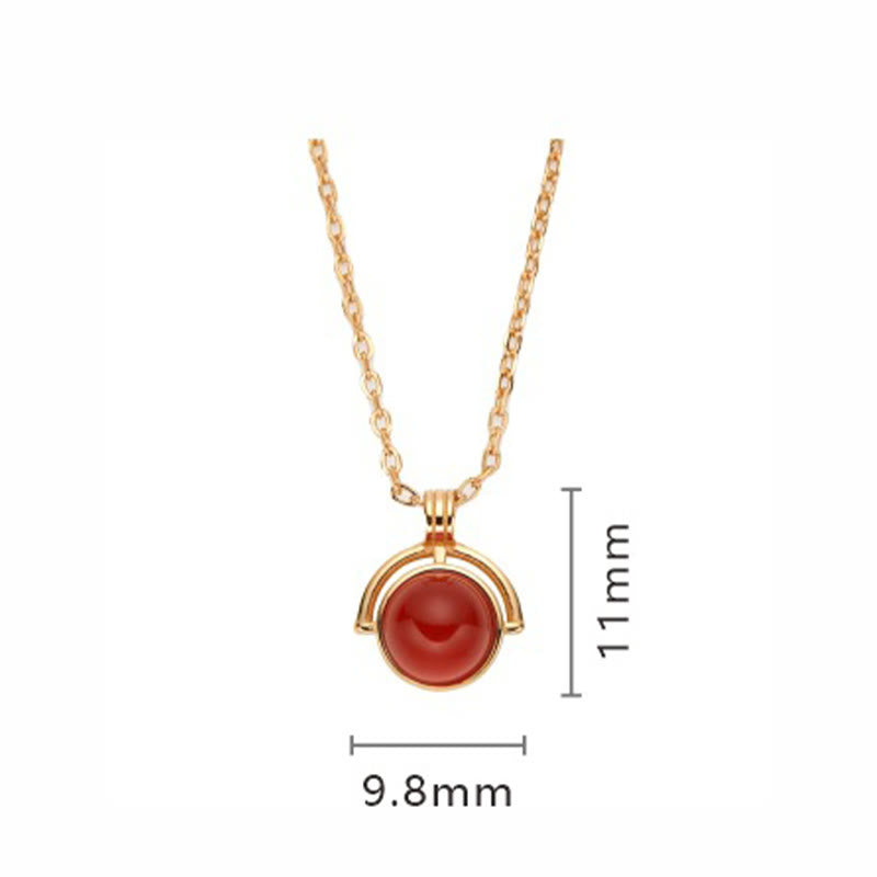 925 Sterling Silver Agate Necklace with Confidence Pendant