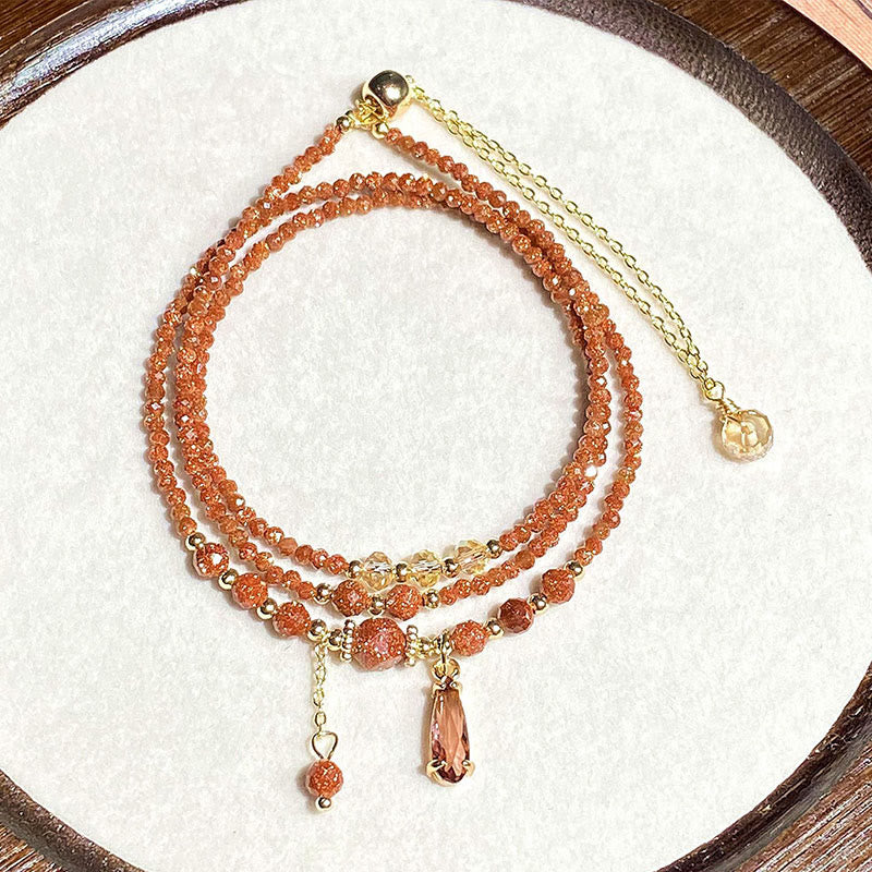 2mm Goldstone Spiritual Bracelet for Positive Energy | Women