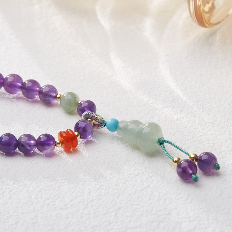 Amethyst Beads Multi-Layer Balance Bracelet for Women