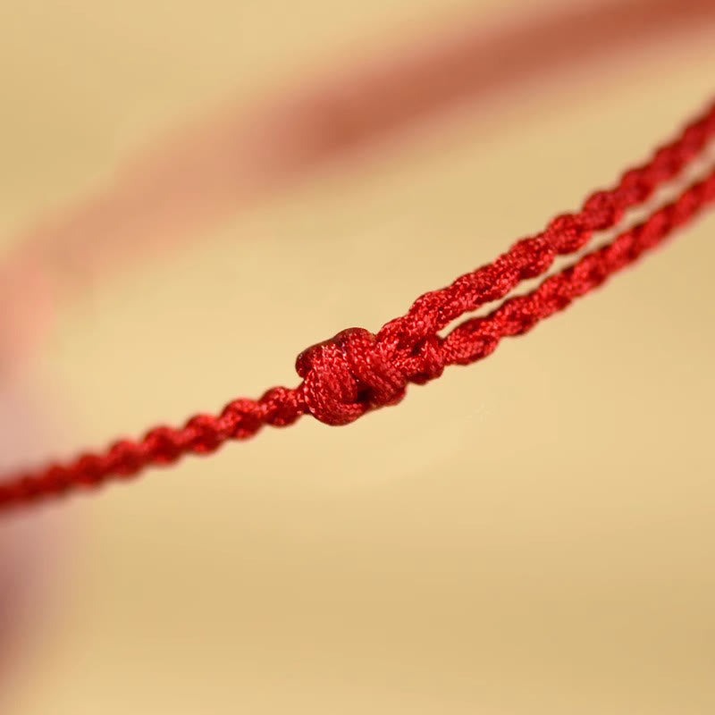 Cinnabar Blessing String Bracelet with Peach Wood – Protection & Calm