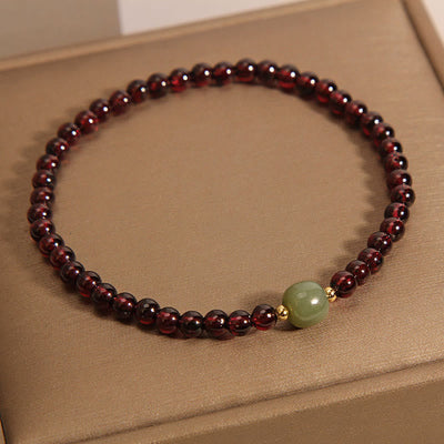 Bracelet de stabilité en jade Hetian grenat 3 mm