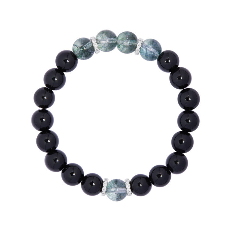 8mm Black Obsidian Strength Bracelet for Protection