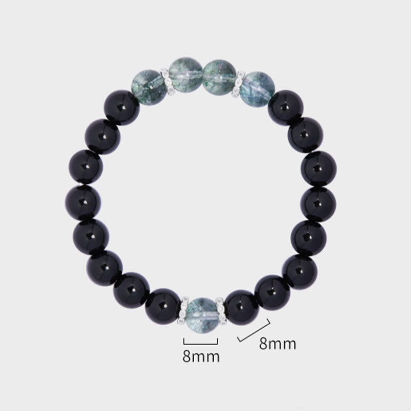 8mm Black Obsidian Strength Bracelet for Protection