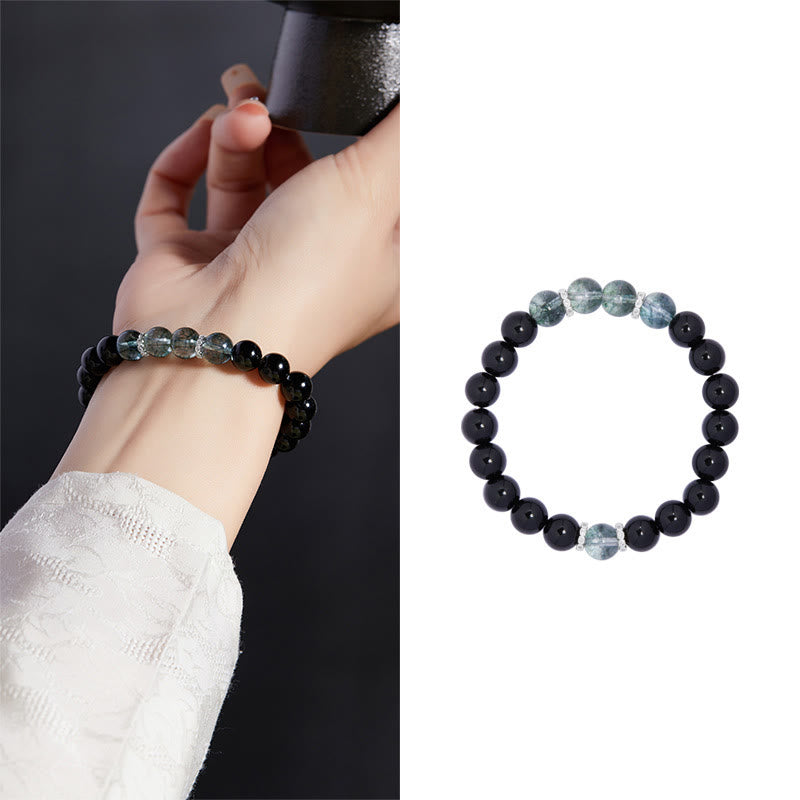 8mm Black Obsidian Strength Bracelet for Protection