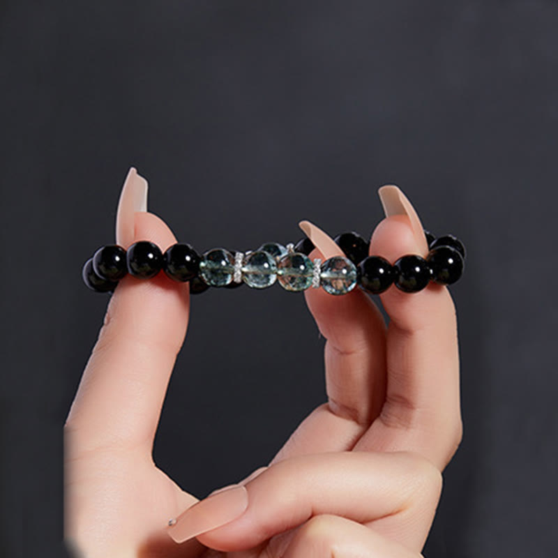 8mm Black Obsidian Strength Bracelet for Protection