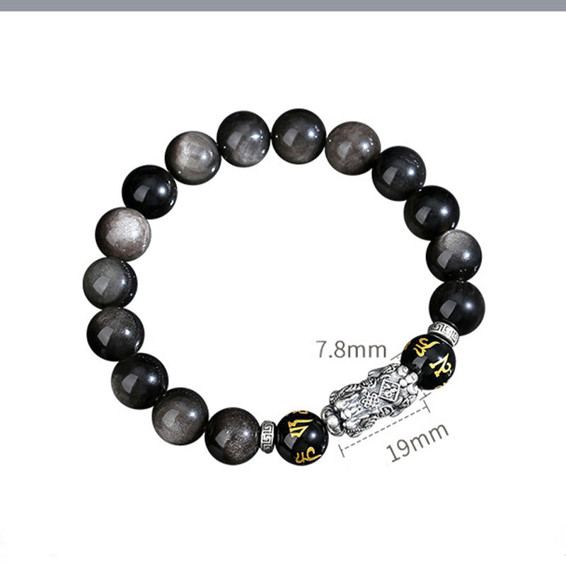 Black Obsidian Pixiu Bracelet | 10mm Strength & Protection