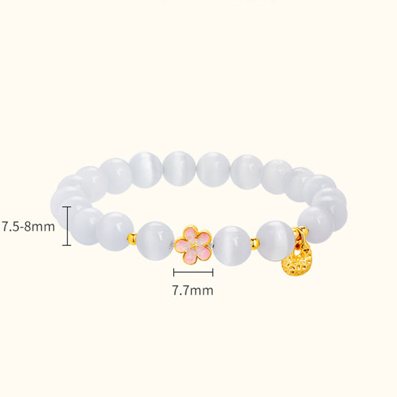 925 Sterling Silver White Cat's Eye Spiritual Bracelet