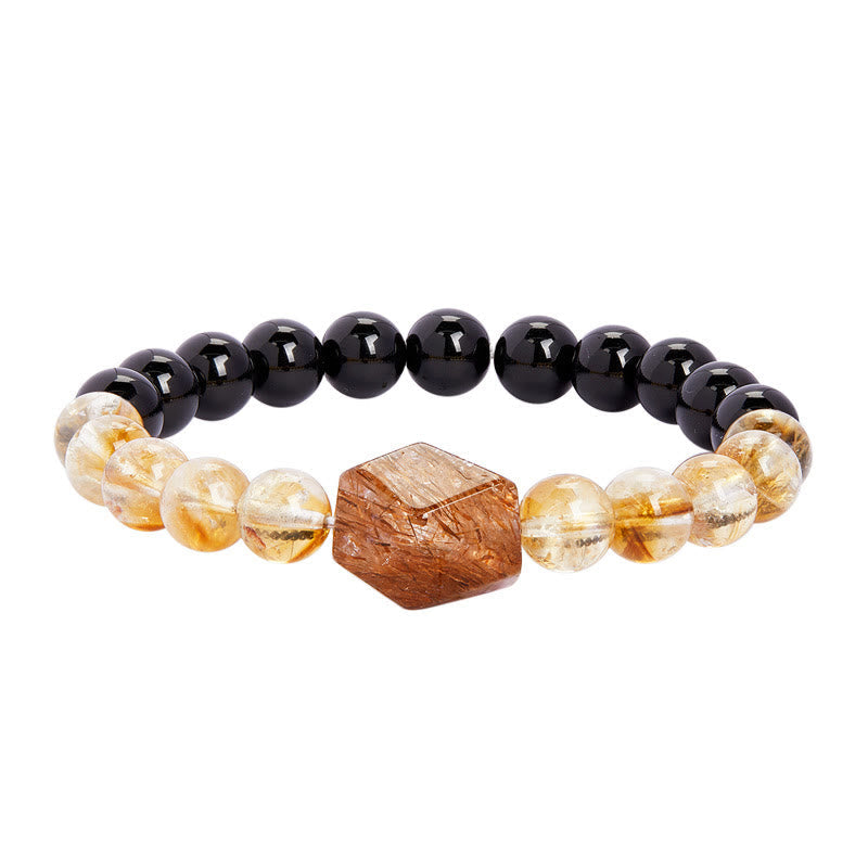 8mm Obsidian Citrine Super Seven Strength Bracelet