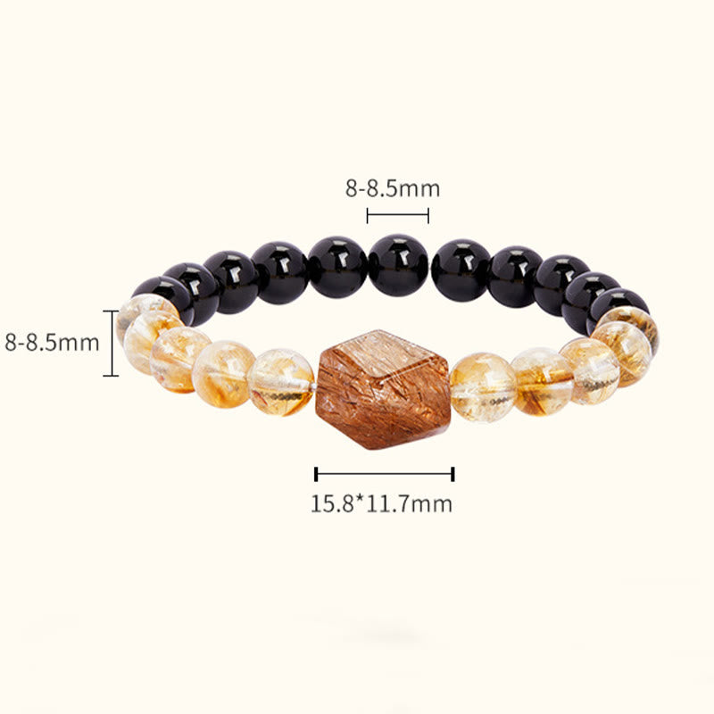 8mm Obsidian Citrine Super Seven Strength Bracelet