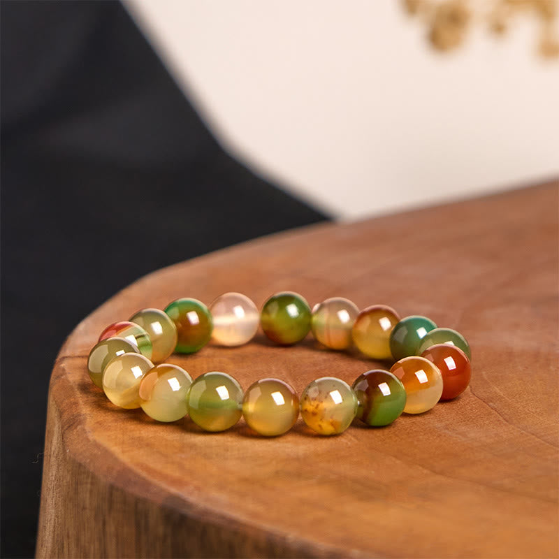 8mm Peacock Agate Courage & Purification Bracelet