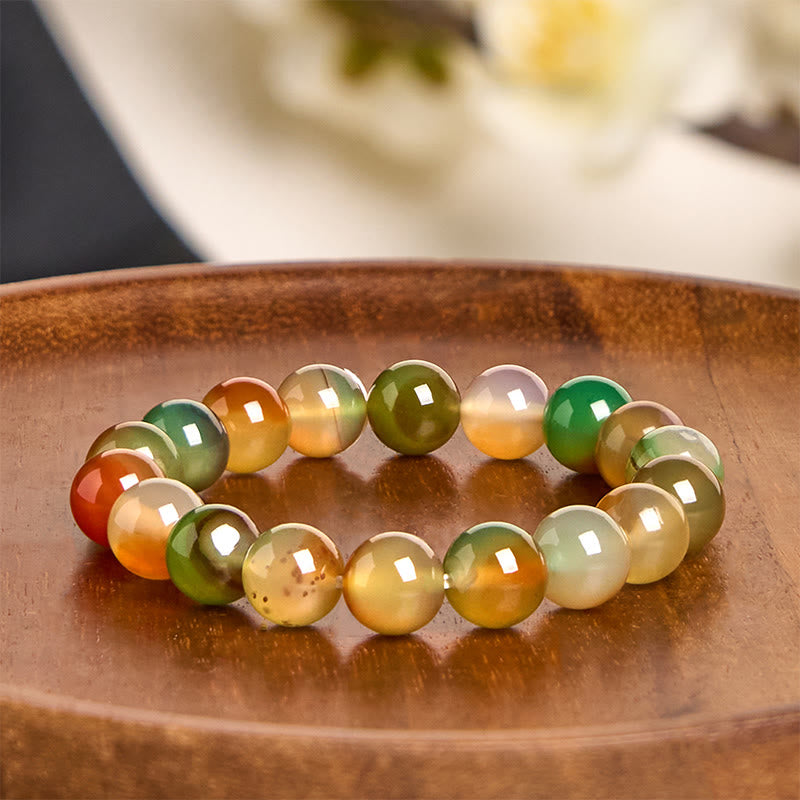 8mm Peacock Agate Courage & Purification Bracelet