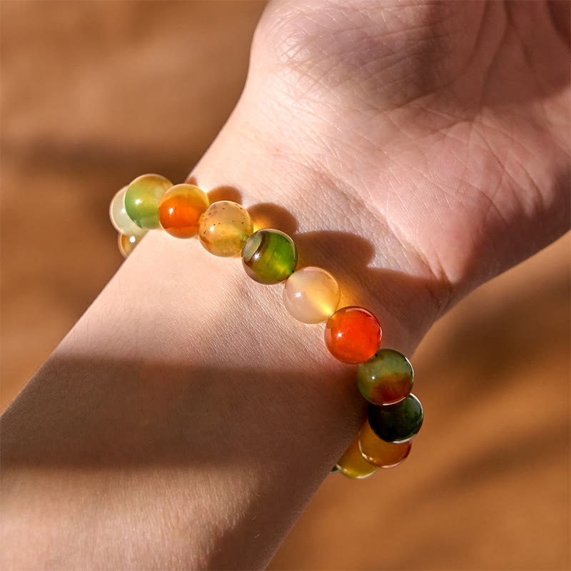 8mm Peacock Agate Courage & Purification Bracelet