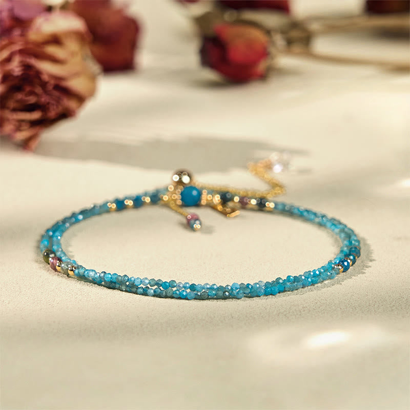 3mm Apatite Creativity Spiritual Bracelet Ultra-thin Gold