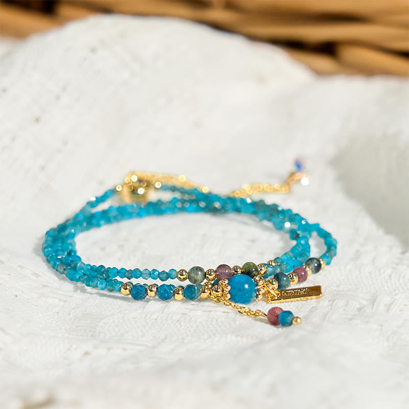 3mm Apatite Creativity Spiritual Bracelet Ultra-thin Gold