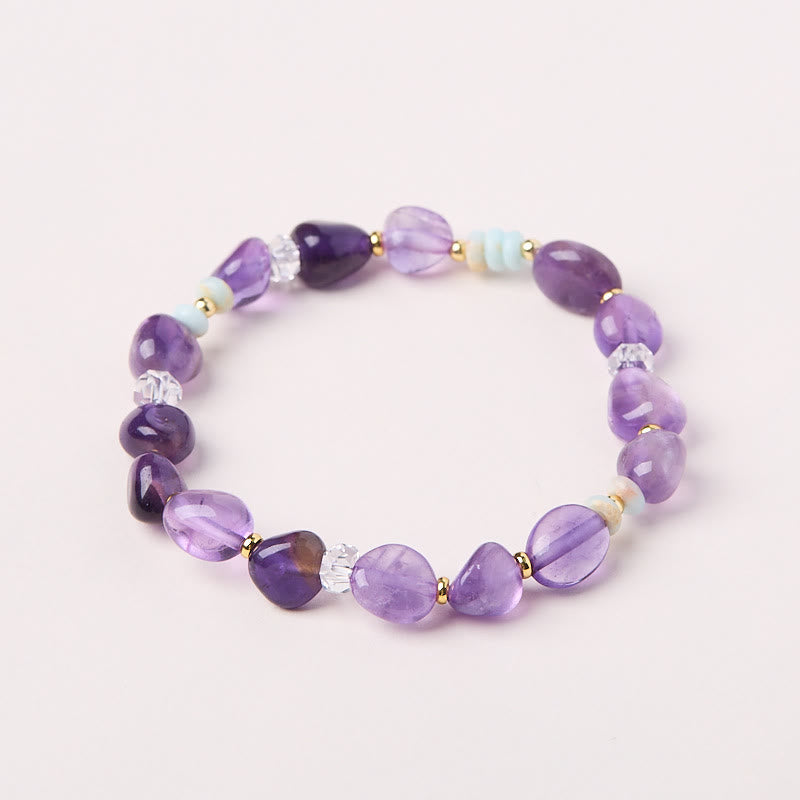 Bracelet de guérison unisexe en cristal d'améthyste blanc 14-16 cm