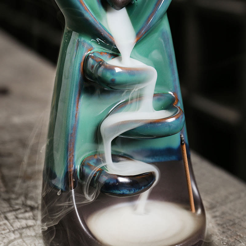Lovers Couple Ceramic Backflow Incense Burner 7.3cm