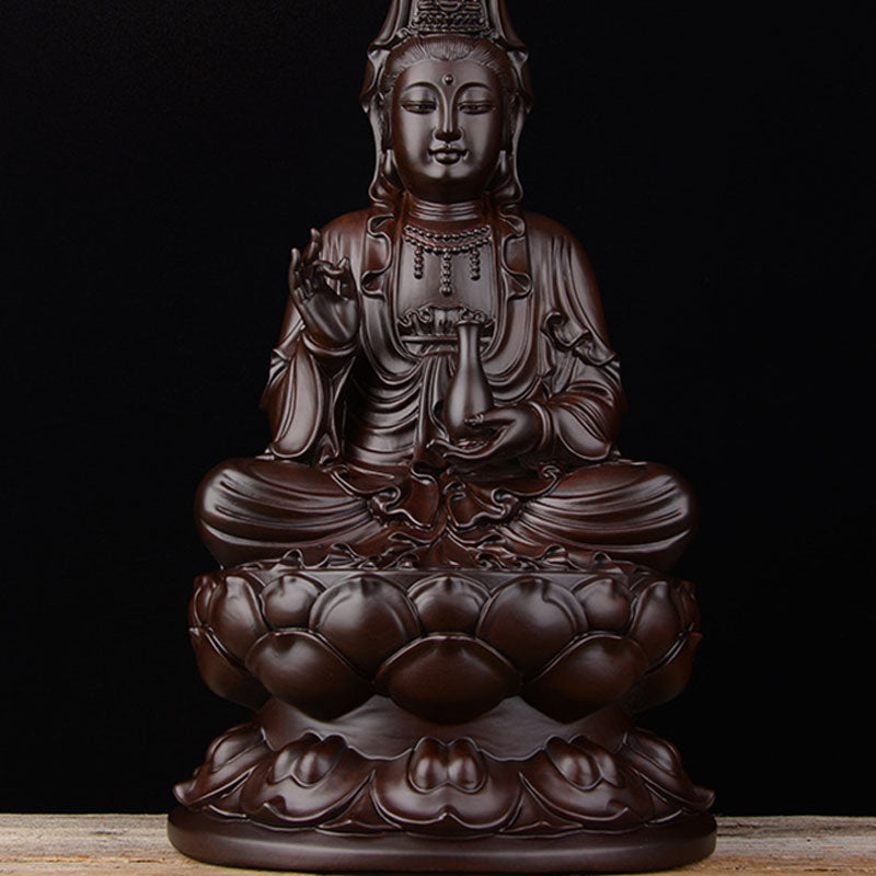 Ebony Avalokitesvara Lotus Decoration | Harmony & Blessing