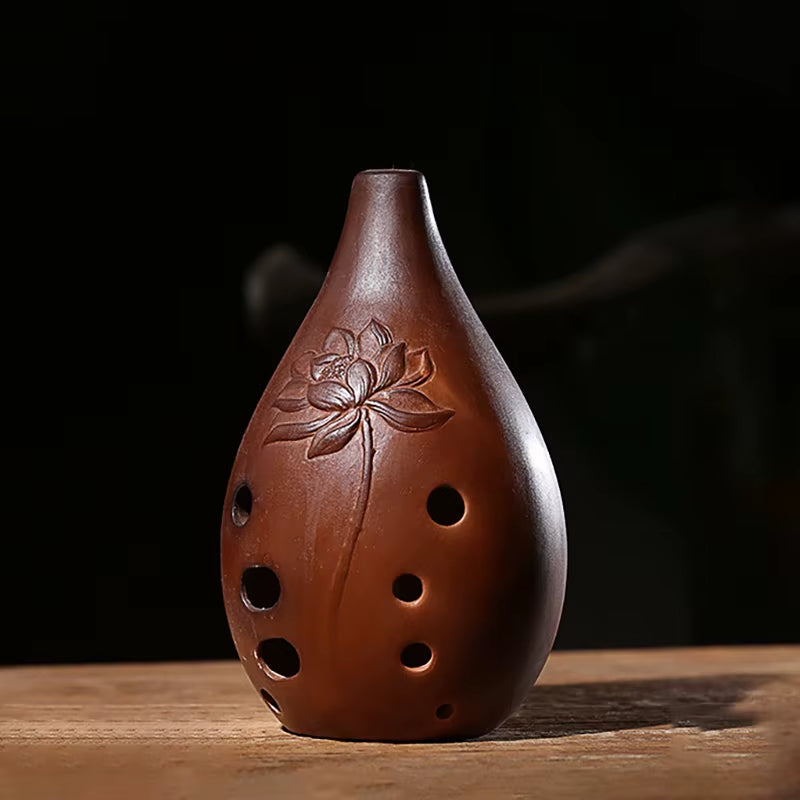 10 Holes Ceramic Xun Ocarina Vintage Smoked Tao Xun Ocarinas E F G Tone Music Flute Chinese Traditional Musical Instrument Gifts