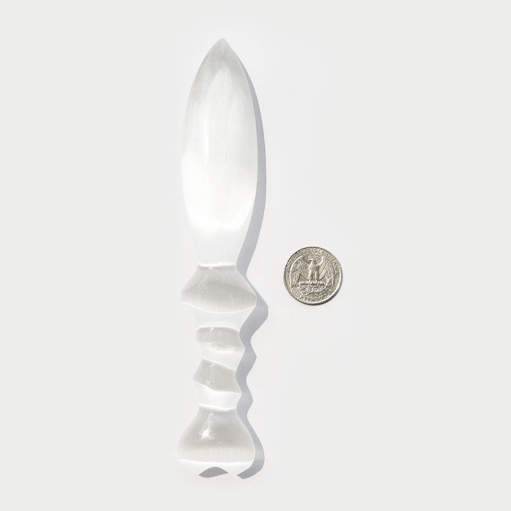 18.5cm Selenite Stone Dagger for Crystal Healing Meditation