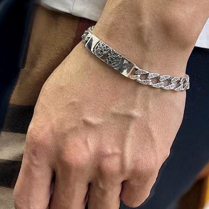 Bracelet porte-bonheur en cuivre de 18 cm, motif floral de la dynastie Tang