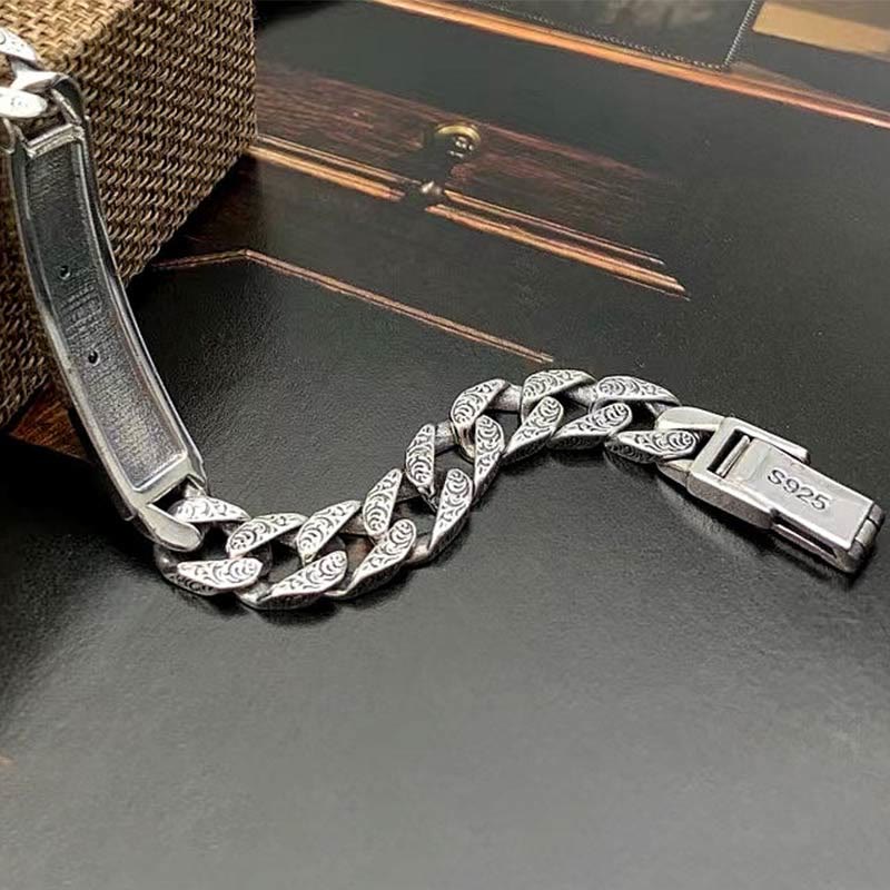 Bracelet porte-bonheur en cuivre de 18 cm, motif floral de la dynastie Tang