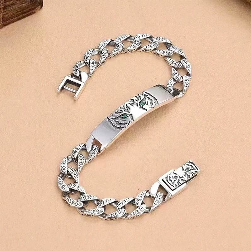 Bracelet porte-bonheur en cuivre de 18 cm, motif floral de la dynastie Tang