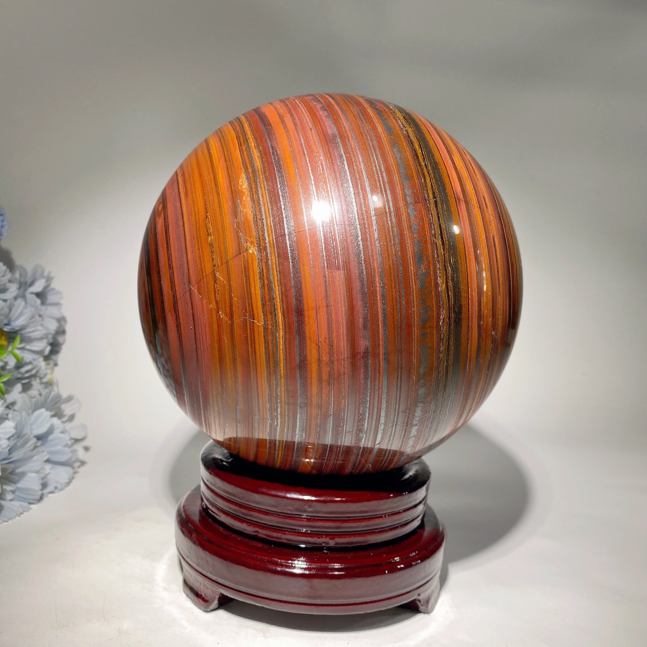 18cm Large Tiger Eye Crystal Sphere for Healing Energy