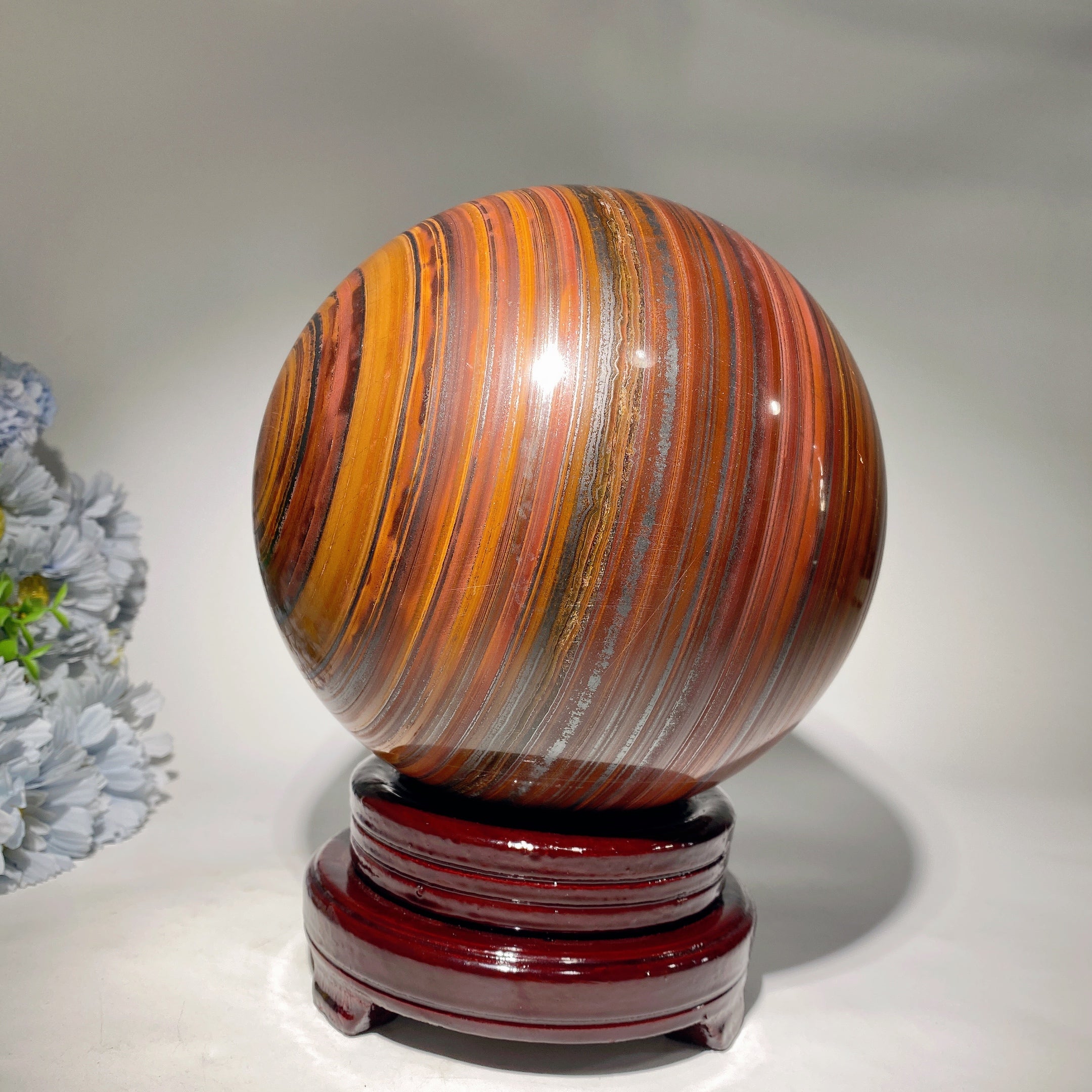 18cm Large Tiger Eye Crystal Sphere for Healing Energy