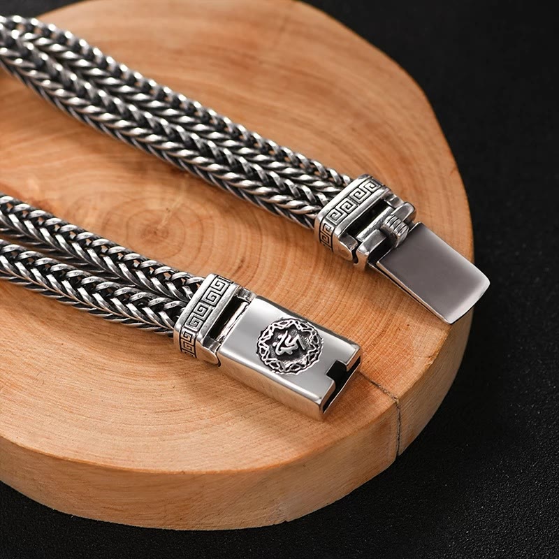 Bracelet tressé en cuivre Om Mani Padme Hum de 18 cm pour la paix